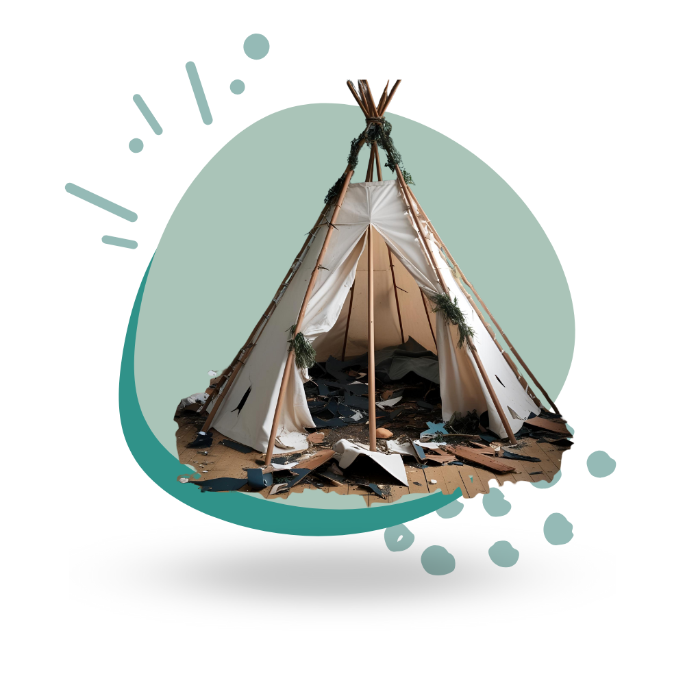 rommelige tent #rommelig #instorten #tipitent #rustplek